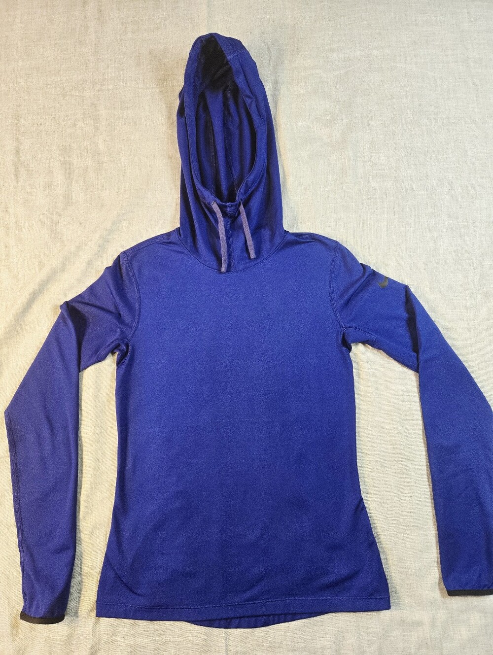 Nike Dri-FIT Womens Small Hoodie Long Sleeve Running Shirt Blue Performance Base